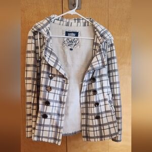 Light Weight Fall Pea Coat Style Jacket with Hood